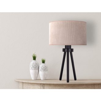   DUOLLA LYON asztali lámpa – Ø 30 cm – bézs / ezüstszínű