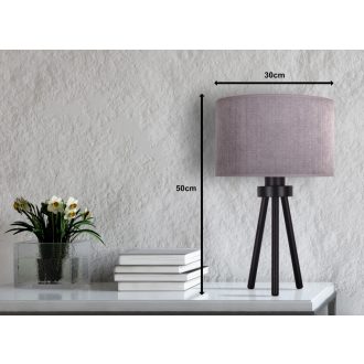   DUOLLA LYON asztali lámpa – Ø 30 cm – szürke / ezüstszínű