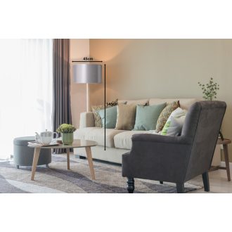 DUOLLA CANNES állólámpa – Ø 45 cm – fehér