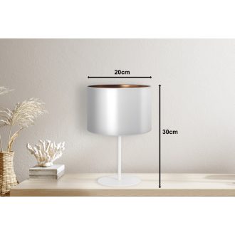 DUOLLA CANNES asztali lámpa – Ø 30 cm – fehér