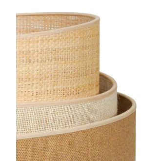 DUOLLA YUTE TRIO állólámpa – Ø 45 cm – barna / bézs