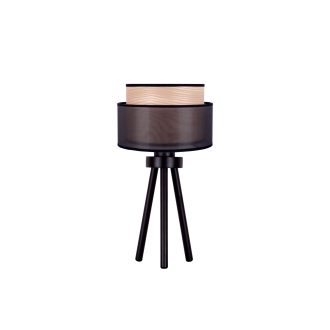 DUOLLA VENEER asztali lámpa – Ø 25 cm – fekete / bézs