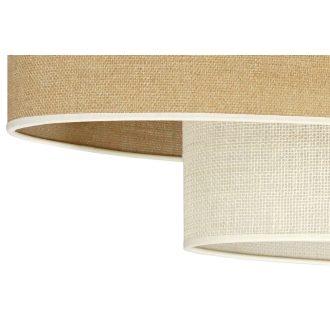   DUOLLA DOUBLE OVAL YUTE mennyezeti lámpa – 80 cm széles – barna / krémszínű