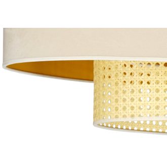   DUOLLA DOUBLE OVAL RATTAN mennyezeti lámpa – 80 cm széles – krémszínű / bézs
