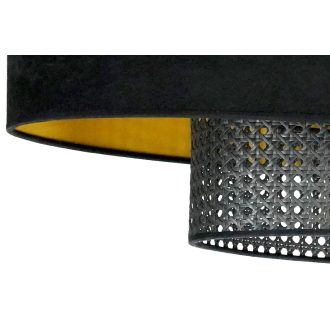   DUOLLA DOUBLE OVAL RATTAN mennyezeti lámpa – 80 cm széles – fekete