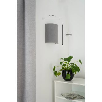 DUOLLA SEMI CIRCLE falilámpa – 21 cm széles – szürke