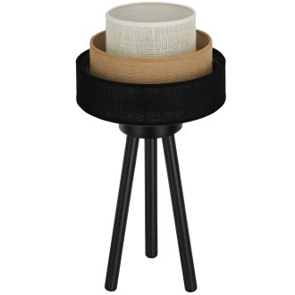   DUOLLA ASPEN LUNETA asztali lámpa – Ø 25 cm – fekete / barna