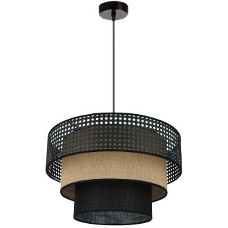   DUOLLA DAKOTA LUNETA függőlámpa – Ø 45 cm – fekete / barna