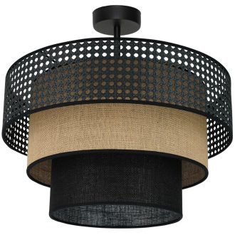   DUOLLA DAKOTA LUNETA mennyezeti lámpa – Ø 45 cm – fekete / barna