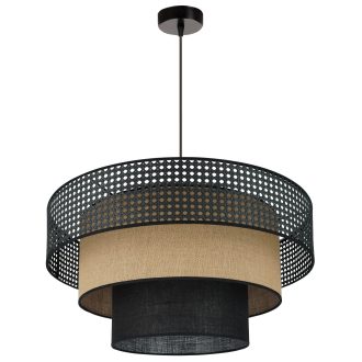  DUOLLA DAKOTA LUNETA függőlámpa – Ø 60 cm – fekete / barna