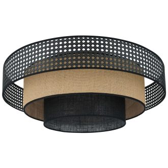  DUOLLA DAKOTA LUNETA LED plafonlámpa – Ø 60 cm – fekete / barna