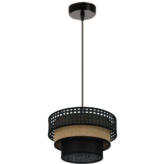   DUOLLA DAKOTA LUNETA függőlámpa – Ø 25 cm – fekete / barna