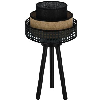   DUOLLA DAKOTA LUNETA asztali lámpa – Ø 25 cm – fekete / barna