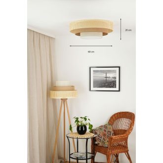   DUOLLA CEDAR LUNETA LED plafonlámpa – Ø 60 cm – bézs / krémszínű