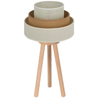   DUOLLA DENVER LUNETA asztali lámpa – Ø 25 cm – bézs / krémszínű