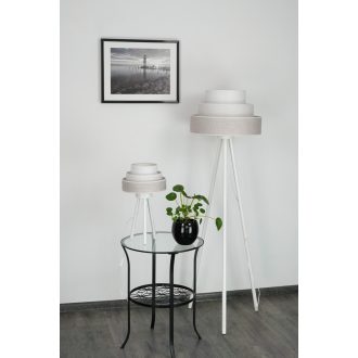   DUOLLA ALASKA LUNETA asztali lámpa – Ø 25 cm – szürke / bézs