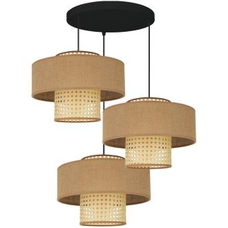   DUOLLA DALLAS függőlámpa – 50 cm széles – barna / krémszínű