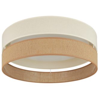   DUOLLA ROYAL YUTE plafonlámpa – Ø 45 cm – barna / krémszínű