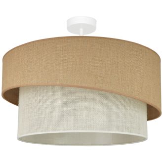   DUOLLA SHINE mennyezeti lámpa – Ø 50 cm – barna / krémszínű