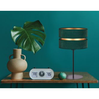   DUOLLA DUO asztali lámpa – Ø 25 cm – zöld / aranyszínű